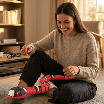 Smart Sensing Snake Toy for Interactive Pet Play
