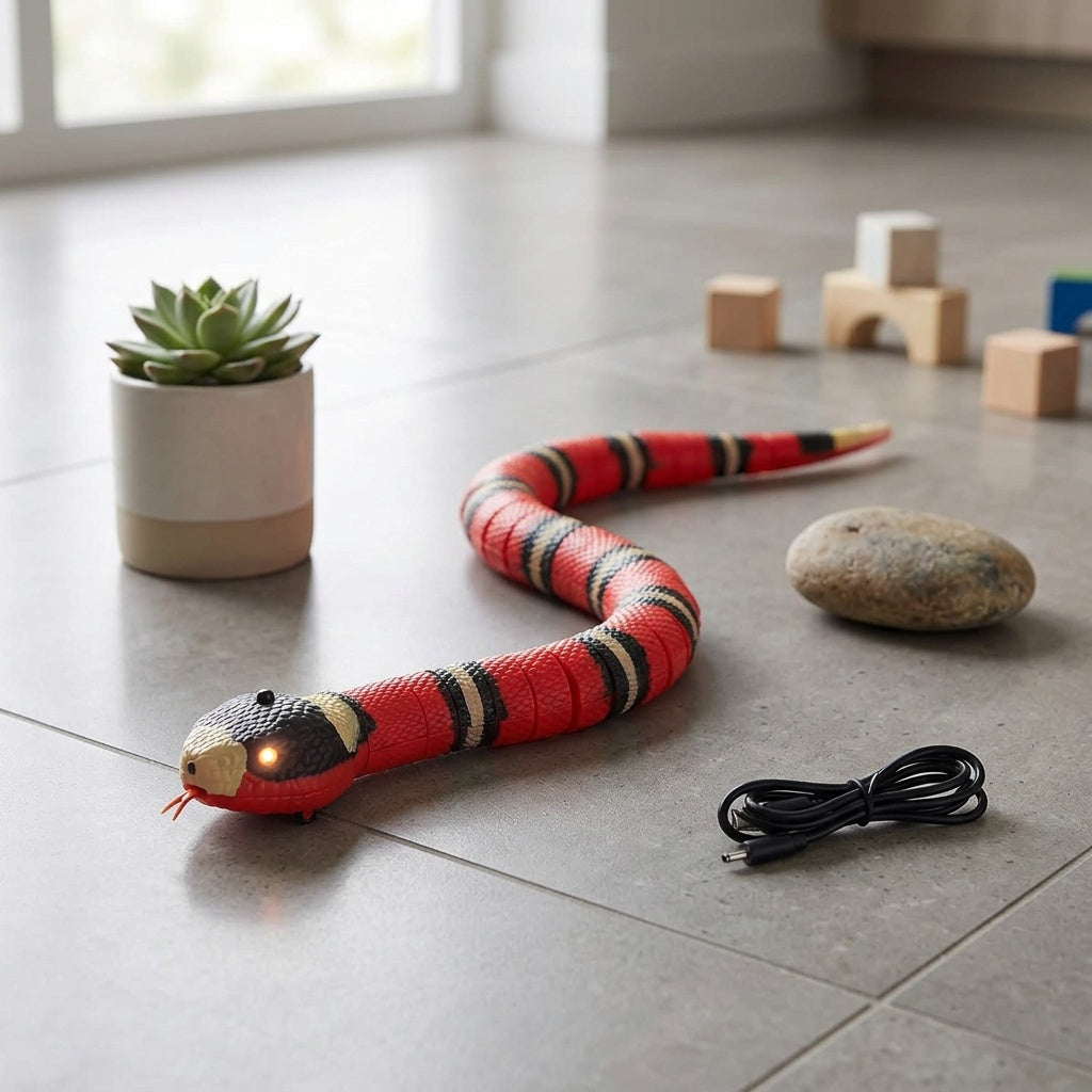 Smart Sensing Snake Toy for Interactive Pet Play