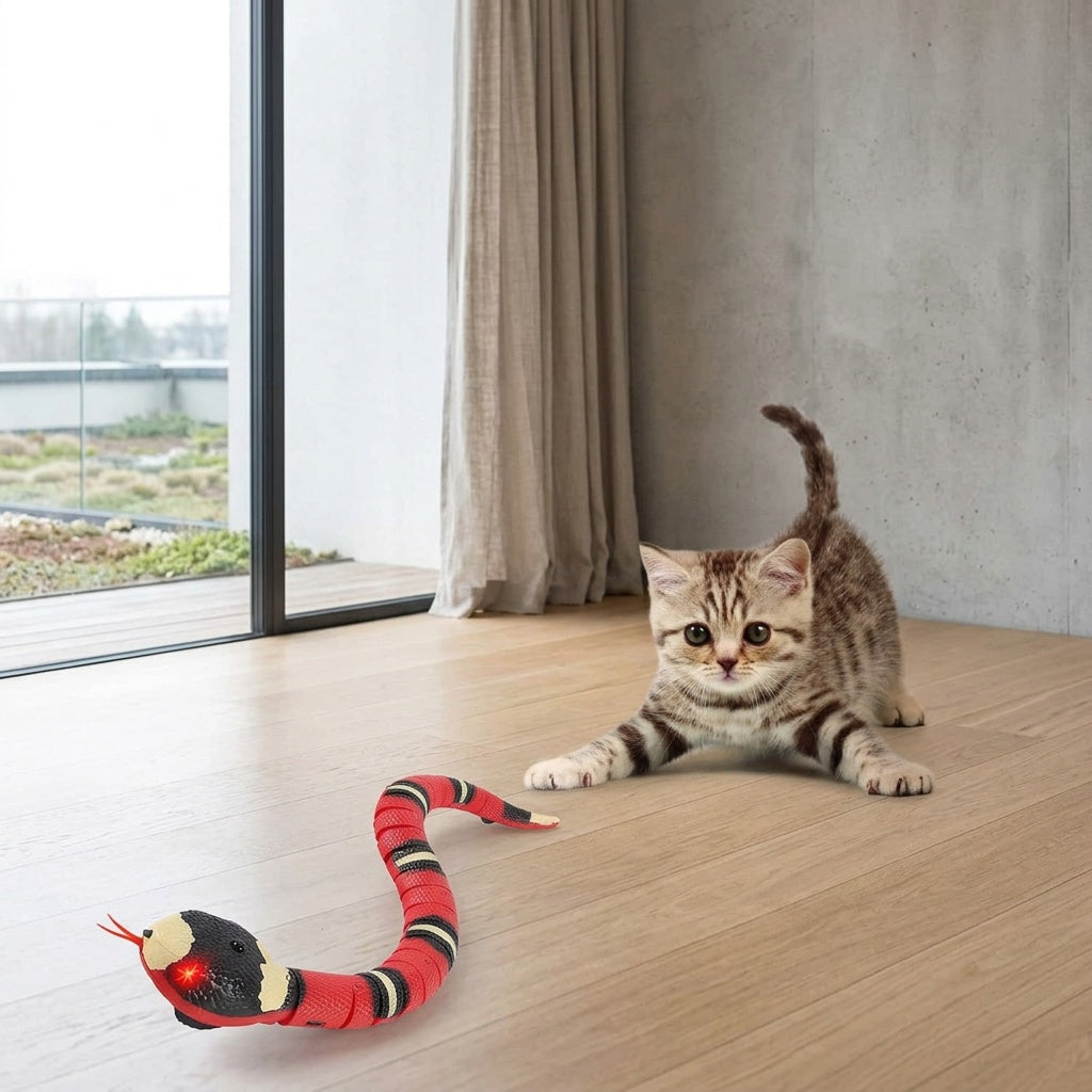 Smart Sensing Snake Toy for Interactive Pet Play